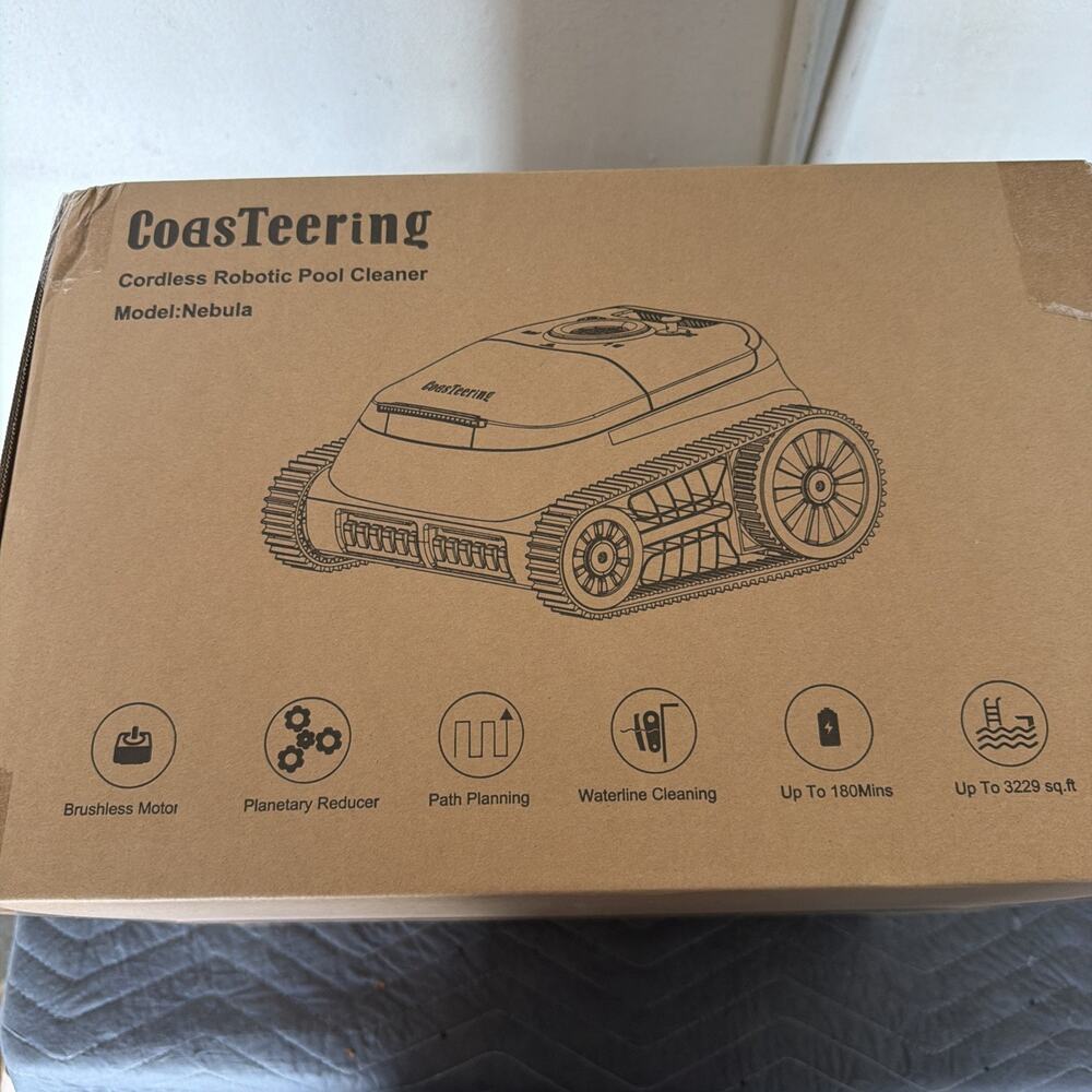 CoasTeering Nebula Cordless Robotic Pool Cleaner 180 Min 3229 Sq Ft NEW